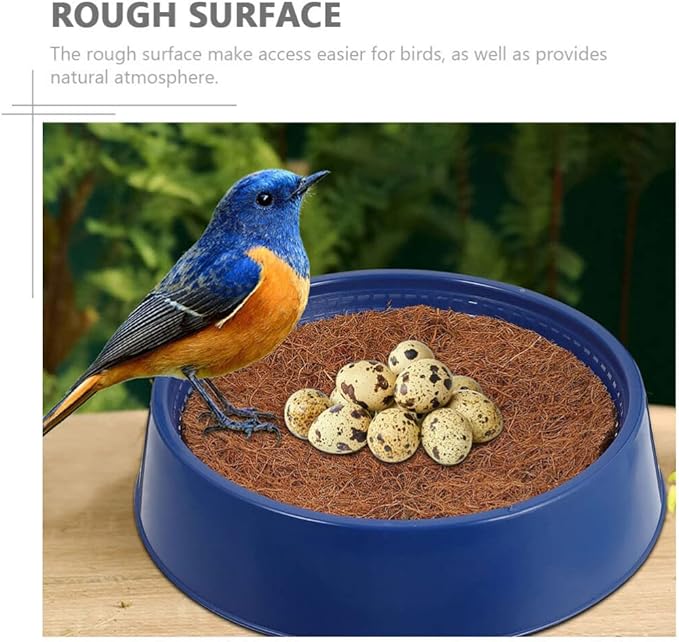 Ipetboom Pigeon Nest, Reusable Bird Nest Set with 5 Replaceable Pads for Indoor and Outdoor Use, Durable Plastic Bird Pad for Breeding, 10.23 X 10.23 X 2.44 Inches, Blue