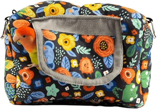 Parrot Warm House Bird Nest Winter Hanging Hammock Birds Sleeping Bed Parrot Hideway Bed Washable for Parrot Parakeet Cockatiels Budgies Lovebird (Large,Navy)