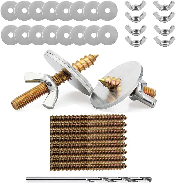 Bird Cage Feeder Stand Perches Accessories Hardware 16 Clamps 8 Screws 8 Bolts 1 Drill for Holding Water Food Cups Bowls Metal Replacements Hamster Board Pole Fixing Breeding Box Double-Headed Screw