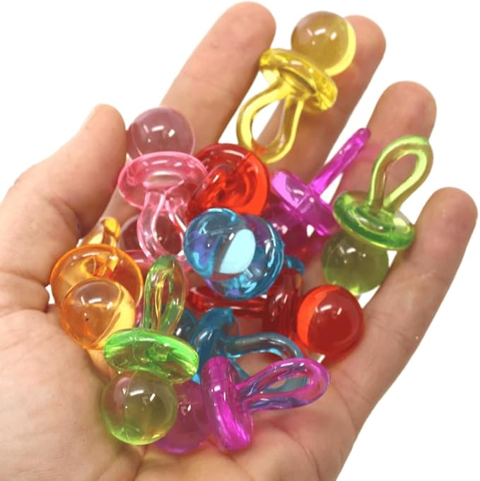 Bonka Bird Toys 1694 pk48 Colorful Acrylic Pacifier Parrot Budgie Lovebirds Cockatiel Foot Beak