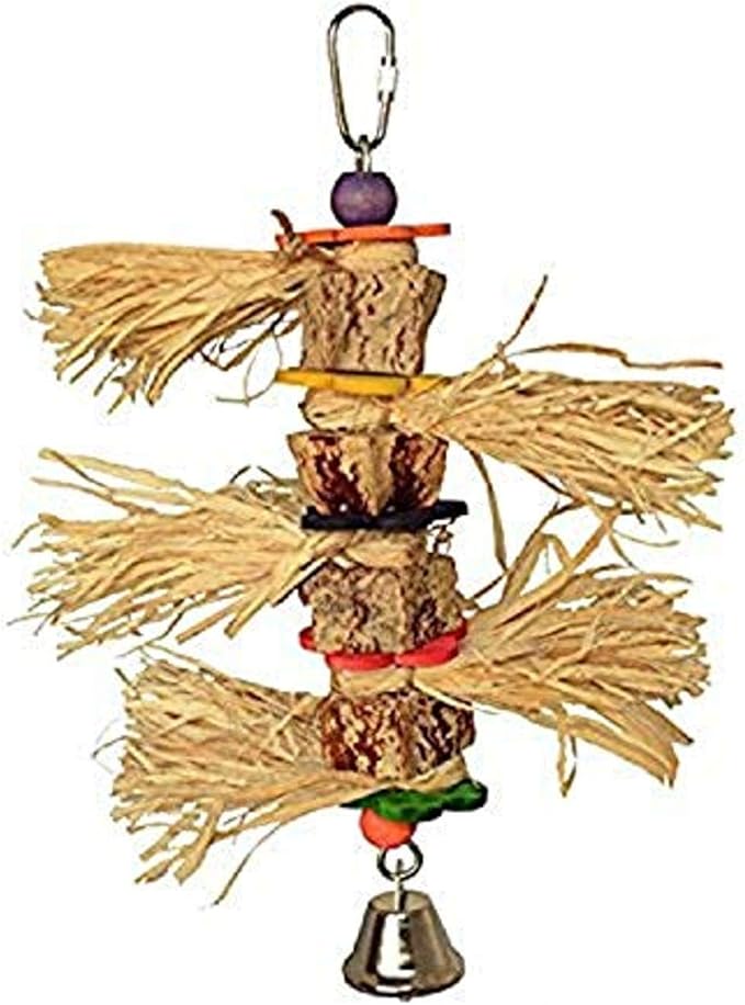 Super Bird Creations SB946 Tassel Time Bird Toy - Ideal for Parrotlets, Parakeets, Cockatiels, Lovebirds, and More - Durable Enrichment and Foraging Toy for Bird Cages, Medium Sized Birds, 10" x 7"