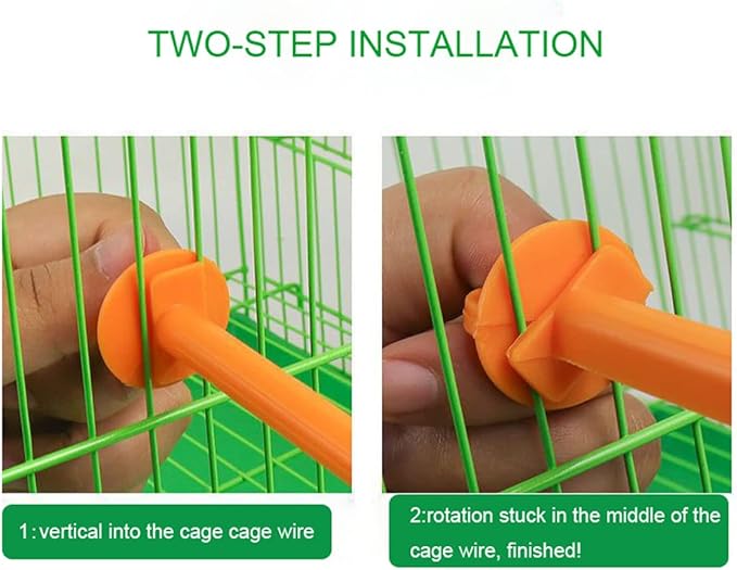 4 Pack Perch Cage Clip On Plastic Parrot Stand for Parakeet Manor Travel Wire Cages Finch Canary Budgie Parrotlets Cockatiels Conure Lovebird Small Birds
