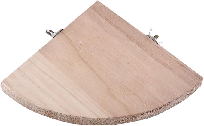 Wooden Bird Perch Platform, Fan Shape Parrot Springboard Stand Cage Accessories for Parakeet Conure Cockatiel Budgie Gerbil Hamster