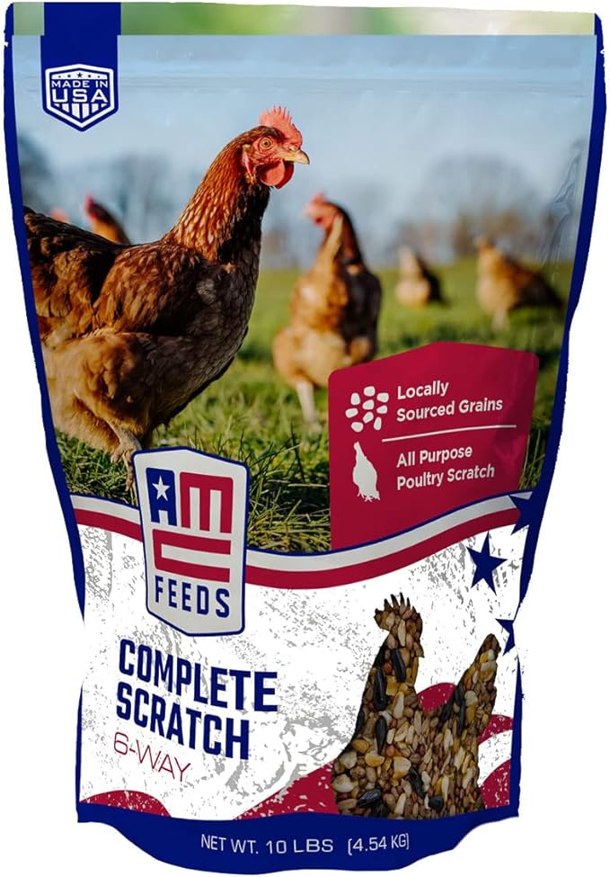 AMERICAN CLASSIC AMC Complete Chicken Scratch - Premium Blend of Grains for Chickens, Ducks, Turkeys, Geese & Gamebirds - Healthy & Nutritious Flock Feed - 10 Pound Bag
