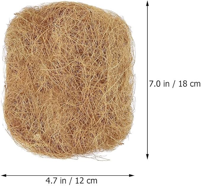 Coconut Fiber Bird Nesting Pad 7.08X4.72X1.96In Soft Breathable Palm Fiber Bedding for Parakeets Finches Small Pets Scratch Resistant Bird Cage Nest Material