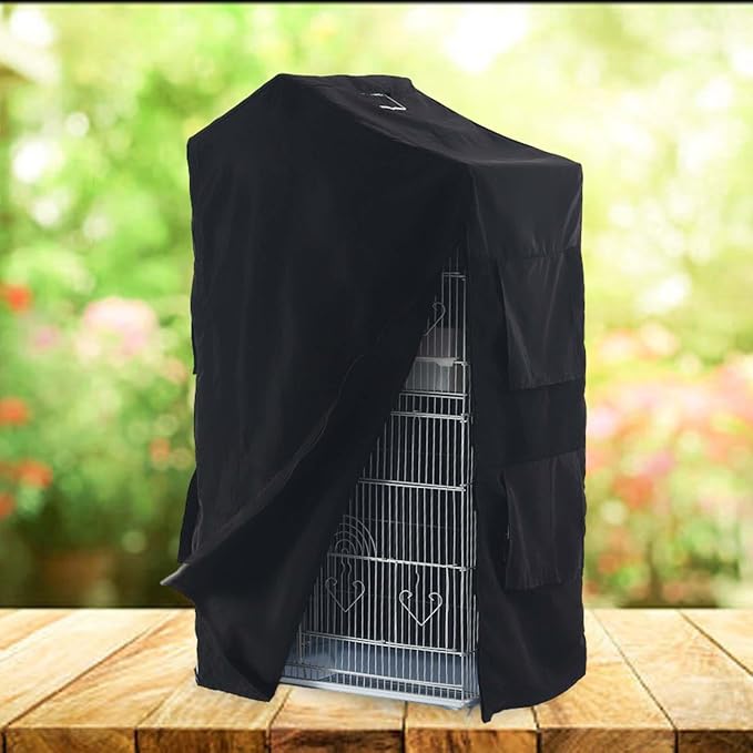 Qianly Bird Cage Cover, Birdcage Cover Shading Cloth, Washable Breathable Blackout Cover Waterproof for Lovebirds Budgies