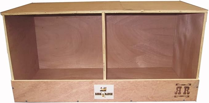 Rugged Ranch Duplex 24"x12"x12" Dual-Compartment Hen Nest Cubby for 2 to 4 Hens - Wooden Chicken Coop Accessory for Interior Use, Furniture-Grade Wood, Easy Assembly