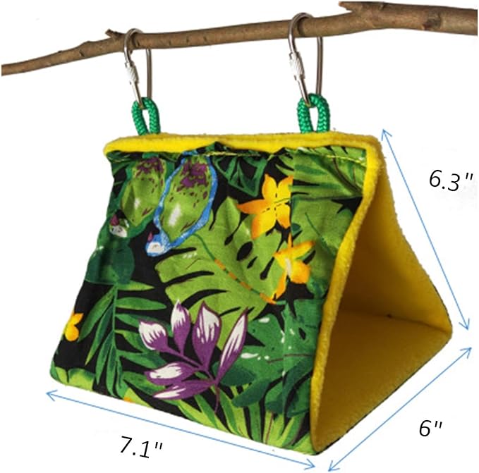 Bird Hut Spring Warm Hanging Hammock Cage Hideaway Shade Lounge Swing Tent Bed for Conure Parrot Rat Cockatoo Quaker Parakeet
