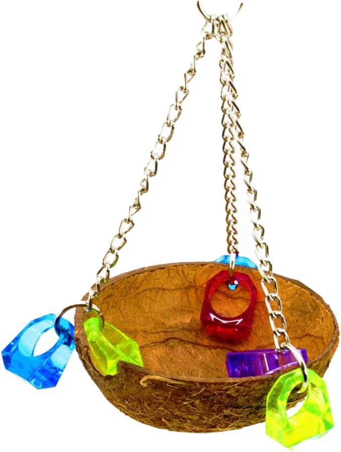 BESPORTBLE Parrot Hanging Nest Coconut Shell Bird Nest Creative for Birds Random Color