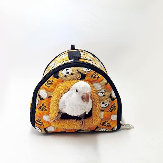 Winter Warm Bird Nest Bird House Bed Hammock Toy for Pet Pet Parrot Parakeet Cockatiel Conure Lovebird Parakeet Nest Bird Hammock (Large,Yellow)