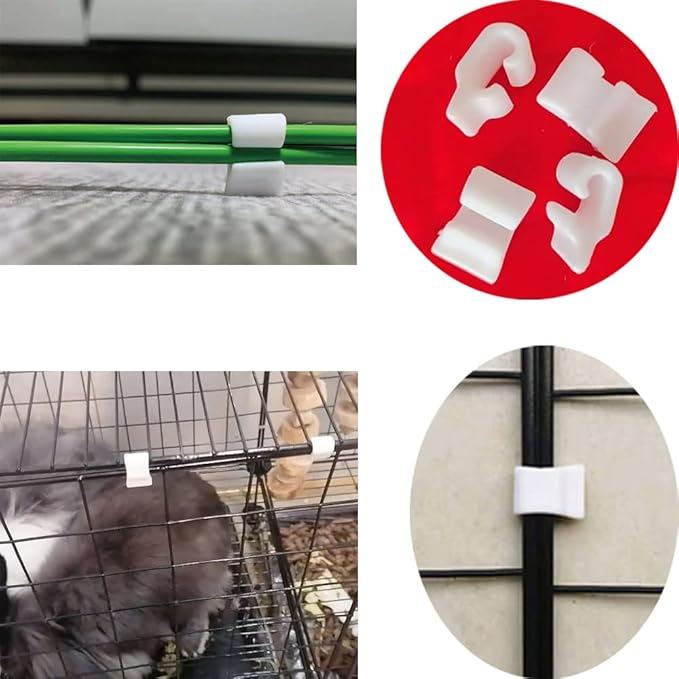 12 Pack Rabbit Cage Wire Crate Door Lock Buckle Connector Latches Clamp for Cat Dog Pet Cages Buckles Fence Fixing Clip DIY Reinforced Combine Snap Splicing Organizer