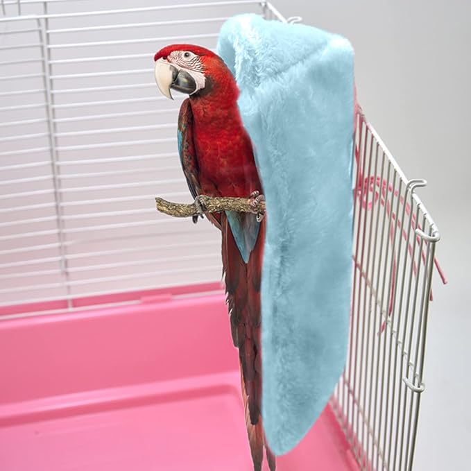 Comfort Corner Fleece Bird Blanket, Bird Parrot Nest Hanging Toy, Warm Bird Nest for Cage, Hanging Hammock Toy for Parakeet Cockatiel Pigeon (Medium, Blue)