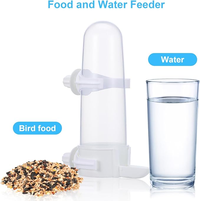 FOMIYES 2pcs Bird Feeder Automatic Bird Water Dispenser for Cage Clear Drinker Bottle Food Dispenser for Parrot Budgie Loves Cockatiel