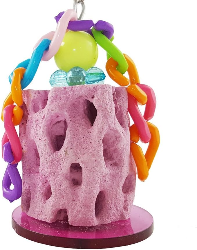 Wontee Bird Calcium Teeth Grinding Chew Treats Toy for Parrot Parakeet Cockatiel Conure Gerbil Rat Mouse Guinea Pig Chinchilla