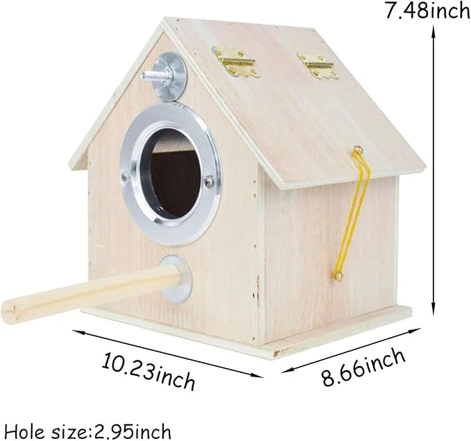 kathson Cockatiel Nesting Box,Bird Nest House,Parakeet Breeding Mating Hut,Parakeet Nesting Box for Budgie,Lovebirds,Conure,Canary,Finch and Small Medium Birds,XL