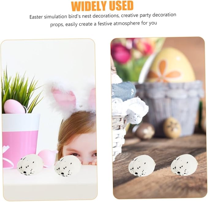 LIOOBO 1pc Rattan Nest Eggs Toy Simulated Decorative Bird Nest Easter Theme Birds Nest
