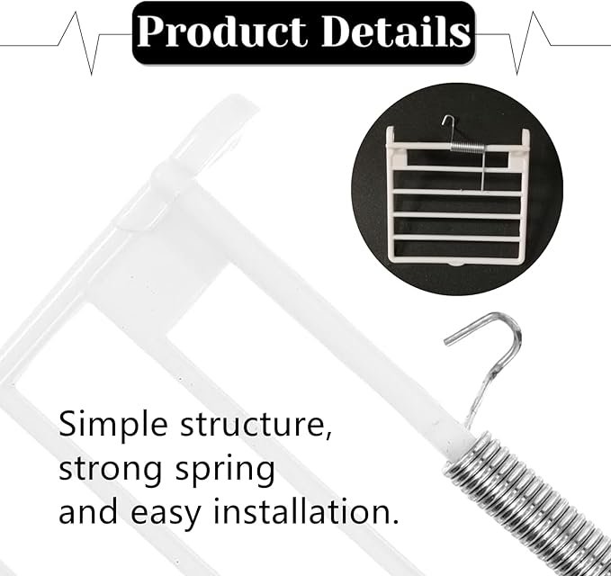 4 Pcs Bird Cage Door Accessories with Spring Wires, Pet Cage Door Parts for Birds, Small Animal(White)