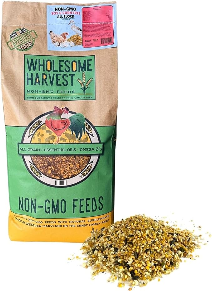 Non-GMO Soy-Free All Flock Feed Whole Grain 40 lbs for Duck, Turkey, Geese and Chicken Feed