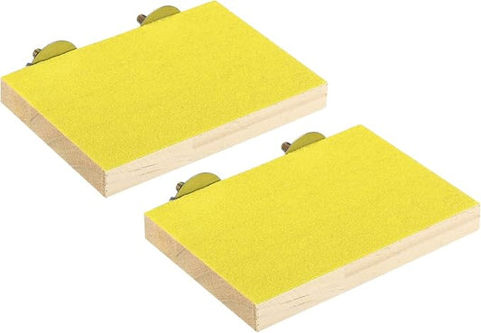 PATIKIL Bird Perch Stand Platform, 2 Pack Parrot Stand Platform Playground Paw Grinding Clean for Parakeet Cockatiel Cage Accessory, Yellow