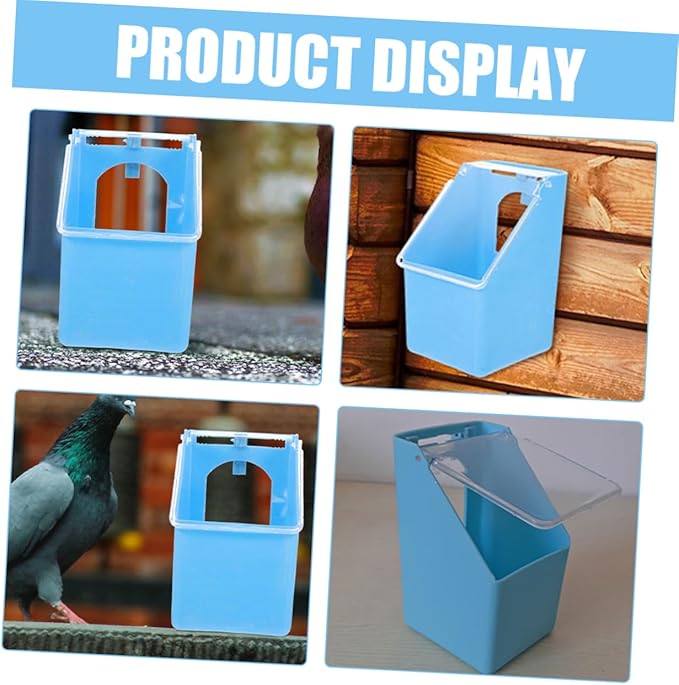 Milisten 4-Pack Hanging Pigeon Feeders Plastic Bird Food Dispenser for Pigeon Cage and Quail Feeder Easy to Install and Clean 5.51X3.54X3.14 Inch