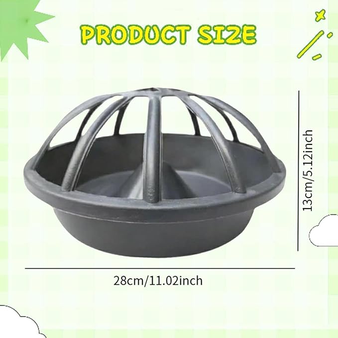 Chicken Feeder Bird Feeding Bucket,Animal Husbandry Supplies,Goose Feeder Dispensing Feed Tray,Large Capacity for Chook Hen, 12 Holes