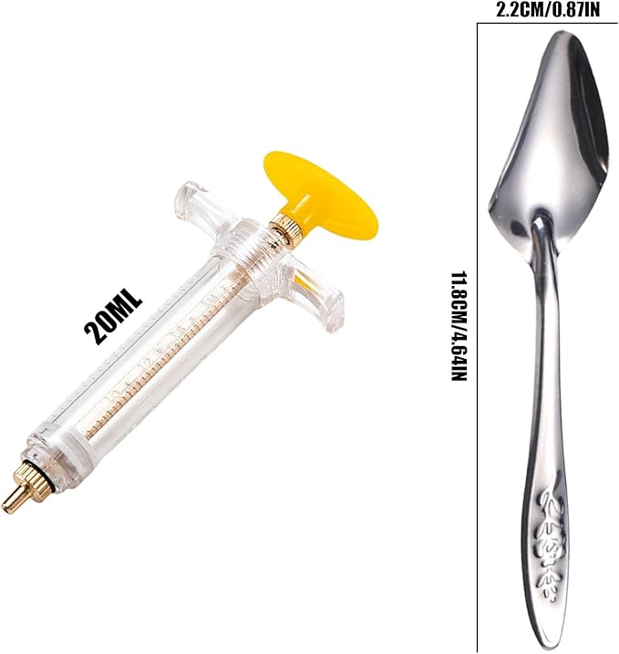 Bird Feeding Syringe Set,Parrot Syringe Feeder with Feeding Spoon and Tubes,Baby Bird Feeding Syringe Manual Tools for Pigeons Parrots Sparrows Small Animals Feed Liquid Milk Medicine (Clear 20ML)