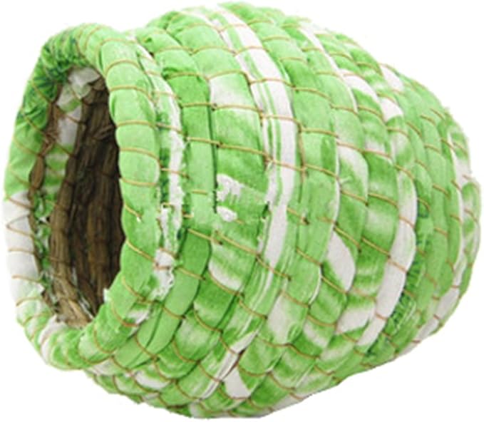 YJJKJ Pet Products Bird Nest Handwoven Straw House for Parakeets Cockatiels Parrot Budgie Or Small Pet (XL, Green)