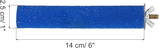 PATIKIL 1x6 Bird Paw Grinding Stick, Bird Wood Perch Stand Cage Accessory for Small Bird Parrot Lovebird Parakeet Cockatiel, Blue