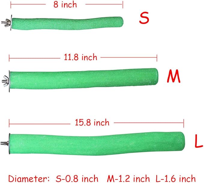 Bird Perch Rough-surfaced Nature Wood Stand Toy Branch for Parrots (Straight Perch, M)