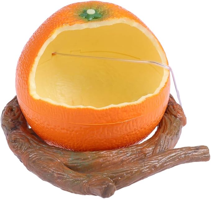POPETPOP Birds Feeder Bowl-Parakeet Food Dish Orange Shaped Birds Feeder Cup for Small Parrots, Cockatiels,Conure and Hamster Small Animal Drinking Water Container