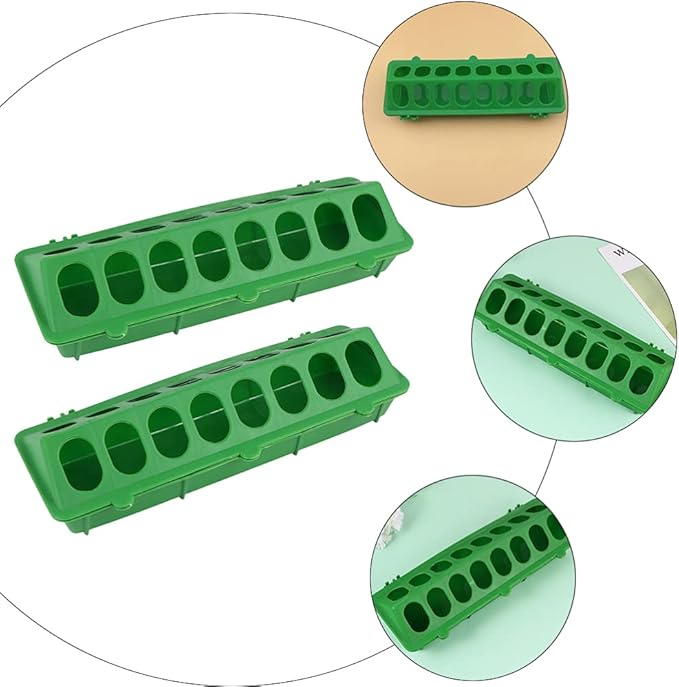 YARDWE Pigeon Feeder 2pcs Plastic Bird Feeder Containers for Cockatiels, Parrots, Chickens, and Other Small Birds