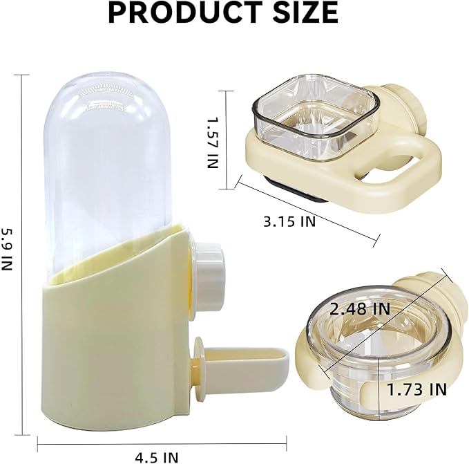 Bird Water Dispenser Automatic Bird Feeder for Cage Set, No Mess Parakeet Water Dispenser for Parrots, Cockatiels, Finches, Budgies (3PCS, Yellow)