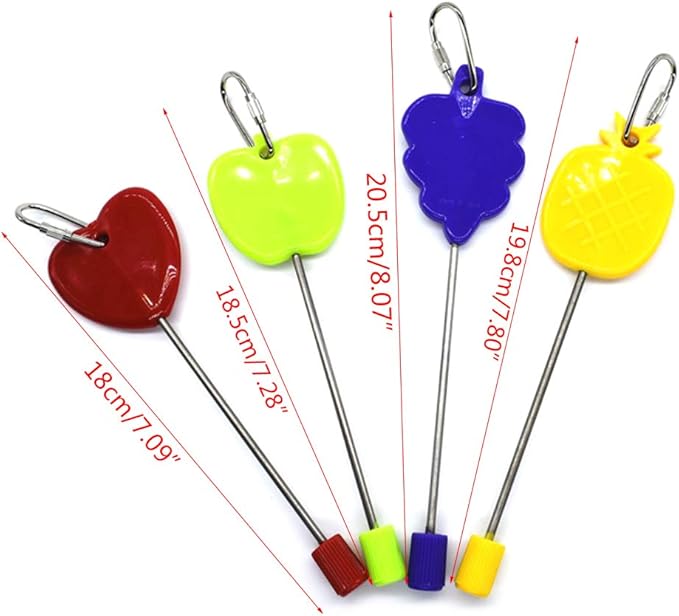 Stainless Steel Food Holder Stick Fruit Skewer Bird Parrot Treating Tool Bird Seed Feeder for Cage