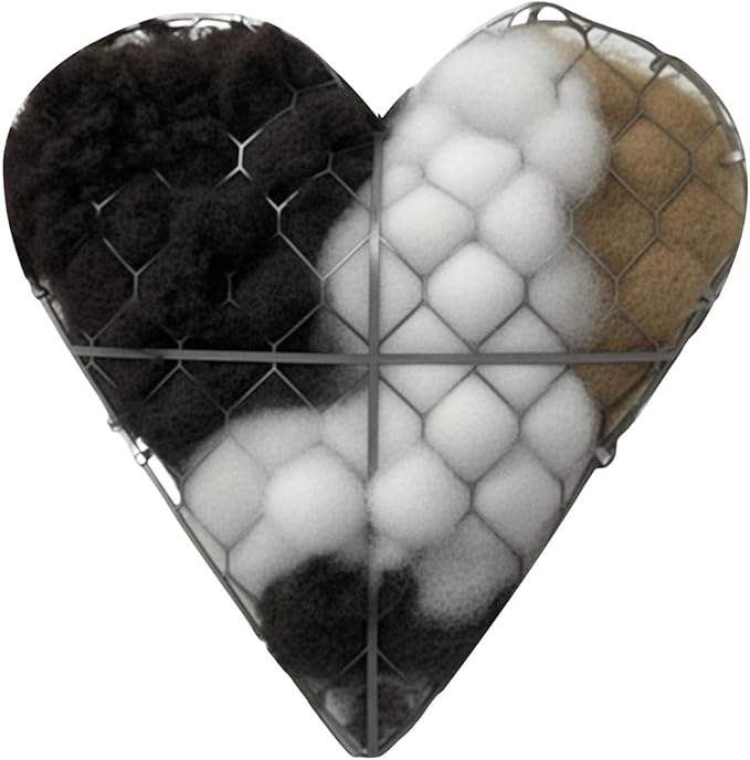 Handmade Fiber Bird Nesting Heart, Refillable Birds Nests Material Holder Heart Shape for Wild Birds, Wool Nest Hummingbird Houses Art Birdhouse Outside Gifts for Birds Lovers (2 Pcs)