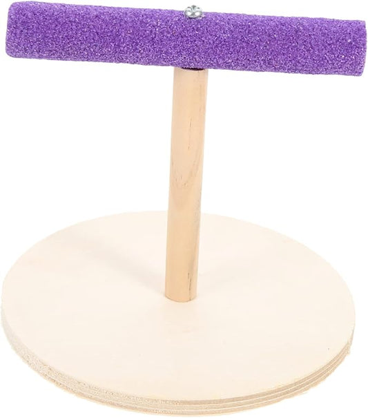 VANZACK Decorative Parrot Perch Platform Natural Wooden Bird Stand for Parrots Parakeets Sturdy Durable Accessory to Enhance Pet Environment and Curiosity