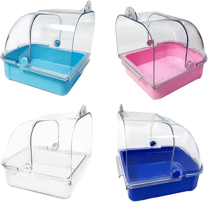 Bird Shower Room Birdcages External Screw Bath Room Parrot Bathtub Birdcages Clear Bathing Tub Budgies Cage Decors