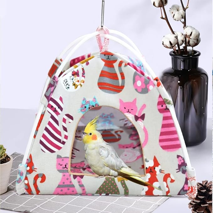 FEimaX Bird Nest House Hanging Hammock Finch Cage, Snuggle Hut Tent for Small Medium Parrots Parakeet Lovebird African Grey Budgies Cockatiels