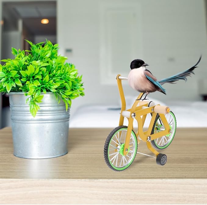 Parrot Bike Toy 6.10In Educational Bird Training Toy Interactive Bicycle for Parrot Intelligence and Exercise