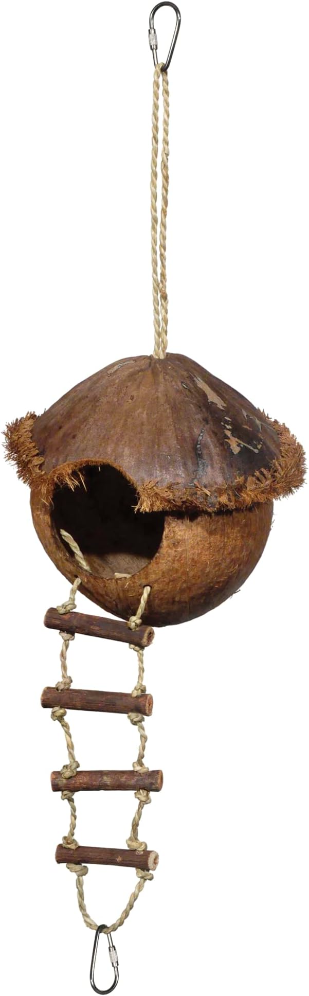 Prevue Pet Products Naturals Island Hideaway with Ladder - Bird Toy for Parakeet, Conures, Cockatiels, Amazons, and Small to Medium Pets, Cage Accessory for Climbing, Resting, and Beak Exercise