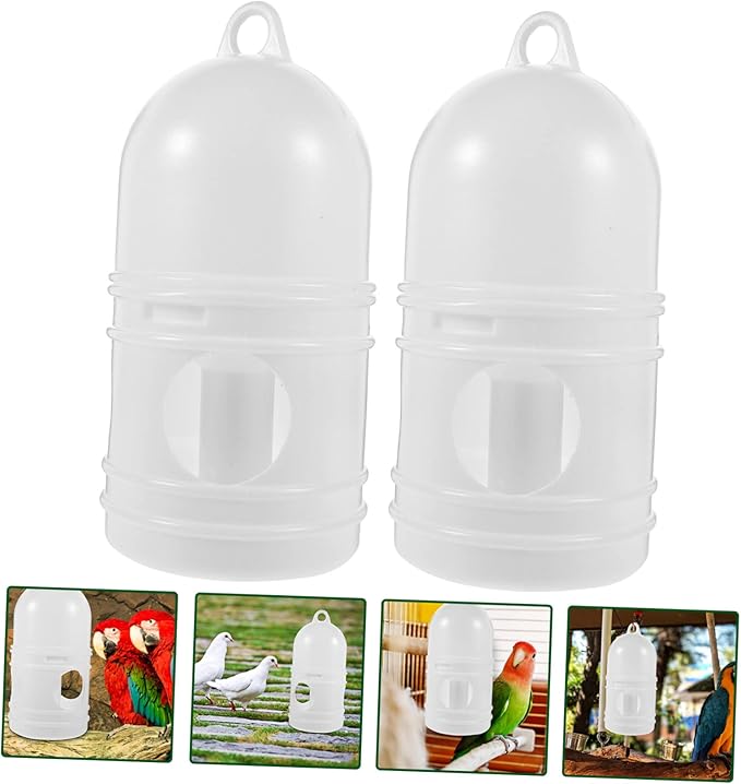 Pigeon Water Dispenser 2-Pack 9.44X4.72X4.72 Inch Birds Water Feeder Cup Clean Safe Pet Bird Waterer for Cage Feeding