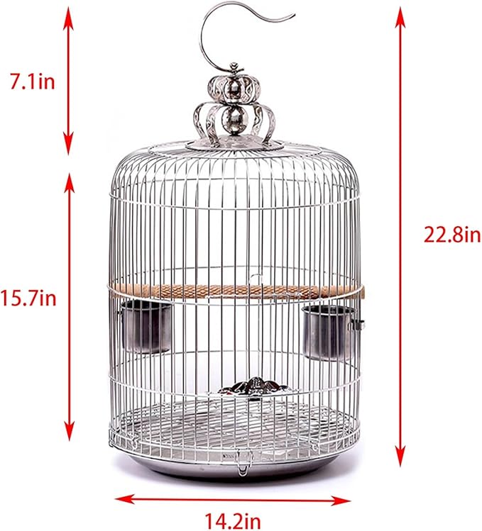 Aimery Bird Cage，Stainless Steel Birdcage，Small Bird cage，Bird Cages for Parrots，Travel Bird Cage，Bird Travel cage(V36G)