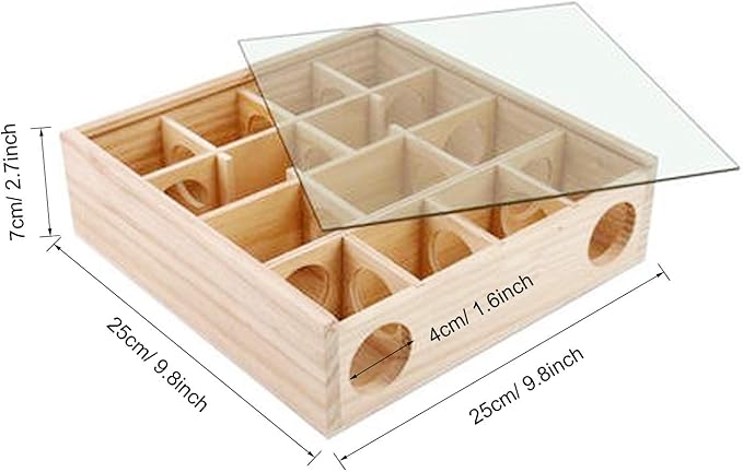 Wooden Maze Tunnel Toy with Cover, Small Pet Animals Sport Toy Funny Toy for Mice Dwarf Hamster Small Gerbil
