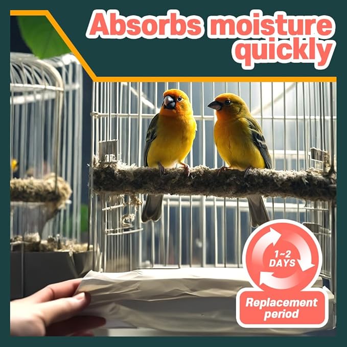 HA SHI 120 Sheets Bird Cage Liners, 31 x 21.5 Inches Pre-Cut Ink-Free Unprinted Newsprint Paper for Parrots and Small Animals