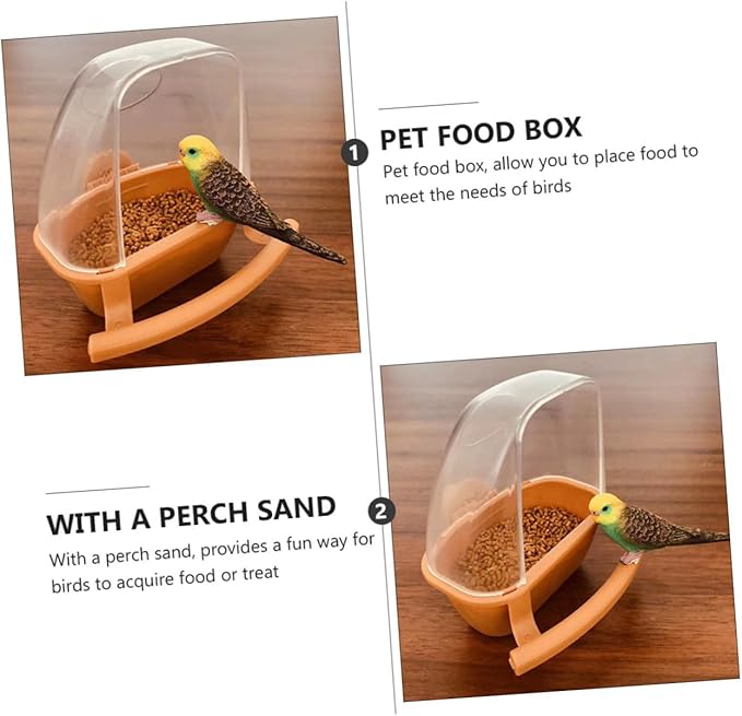 POPETPOP 2pcs Food Water Bird Cup Hooded Bird Cage Plastic Cup Food Bowl s Waterer Feeder Dispenser