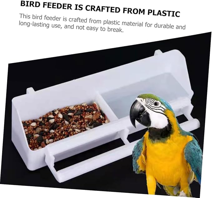 BESPORTBLE Plastic Bird Feeder Spill Design Hanging Bowl for Parakeets Cockatiels and Parrots Easy to Clean Bird Cage Accessory