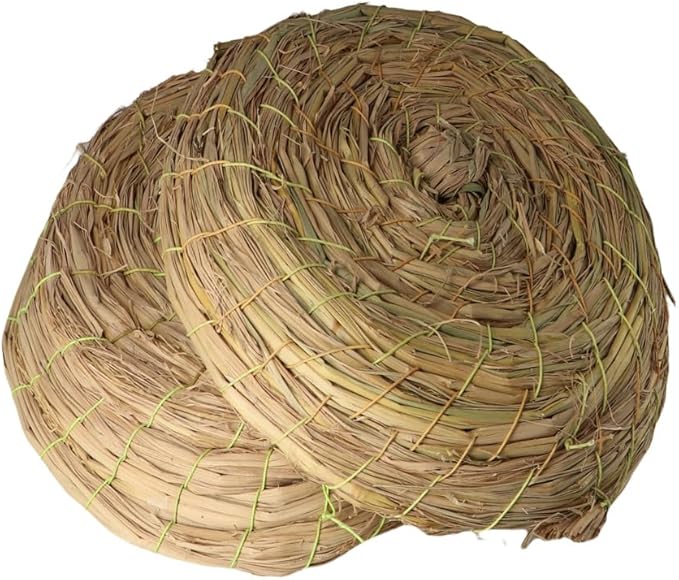Leadigol 2PCS Natural Straw Bird Nest,Hatch House Budgie Cockatiel Perch Rabbit Bed Pet Bedroom Birds Nest for Small Animal