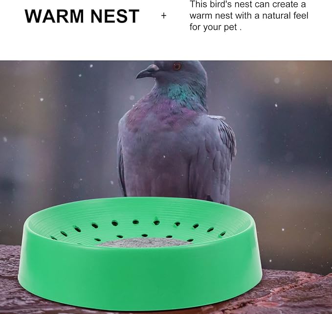Mipcase Bird Breeding Nesting Bowl with Washable Pad 8.85 Inch for Pigeon Quail Dove Egg Hatching and Birdcage Accessories