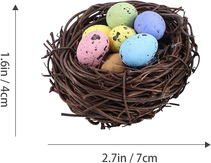 Yardwe 2pcs Easter Bird Nest Eggs Festive Decor for Easter Parties Spring Celebrations and Home Decoration Adorable Candy and Lightweight Items
