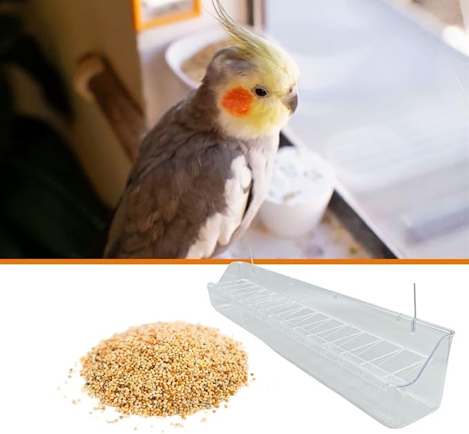 2GR Bird Feeders with 14 Slot Removable Grill 2 Pack - Hanging Chick Feeder and Waterer with No Mess for Canaries, Lovebirds, Cockatiels, Ideal for All Small Birds