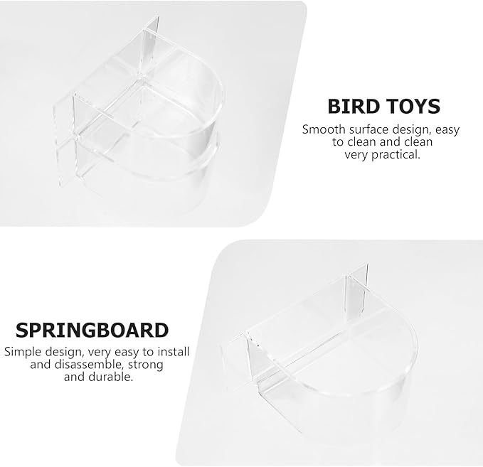 Birds Feeder, 2pcs Bird Cage Cups Prevents Spillage Thickened Semicircle Bowls Clear Water Dispenser for Pigeon Parrot